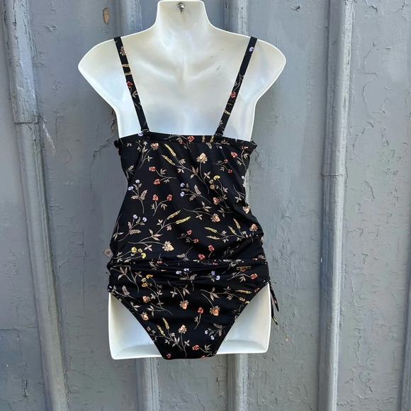 Skye Black Floral Tankini, Small - Picture 2 of 12